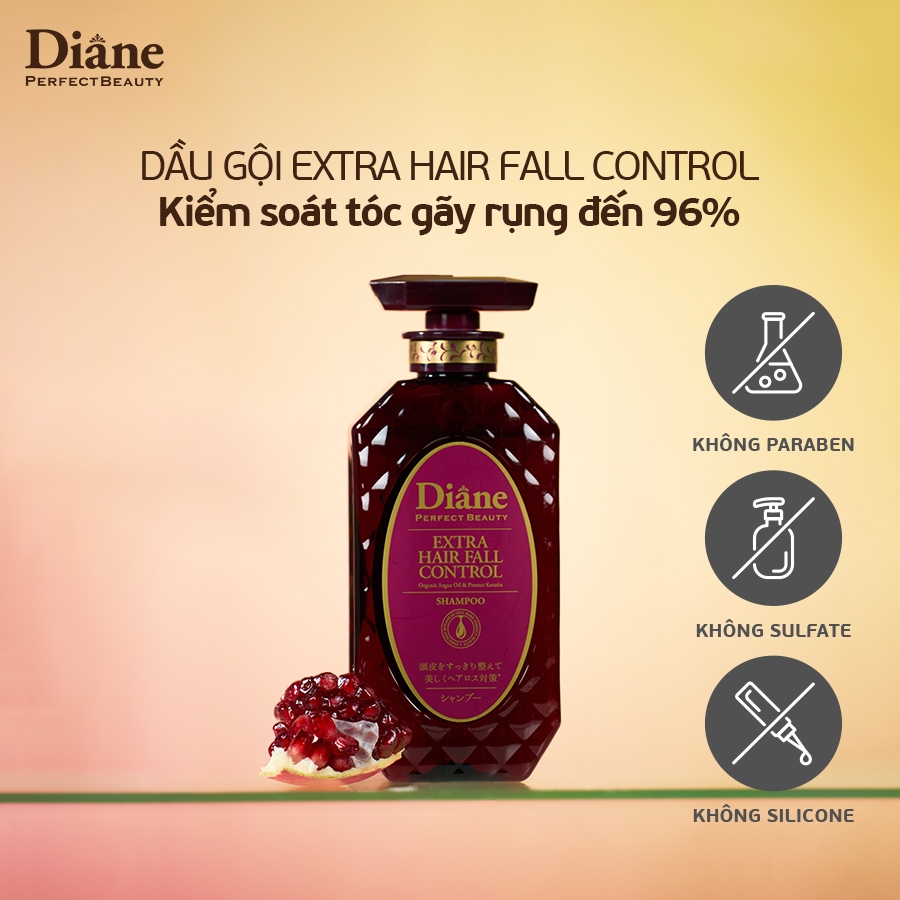 Ảnh Dầu gội giảm rụng tóc đến 96% phục hồi khô xơ chẻ ngọn gãy rụng Diane Extra Hair Fall Control 450ml 3