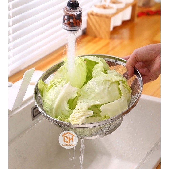COMBO 2 RỔ INOX ĐAI TO 25CM KHÔNG GỈ | Shopee Việt Nam