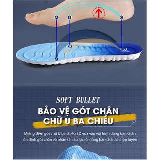 Lót Giày Cao Su Non BLUEWIND Đàn Hồi Chống Sốc Cao, Miếng Lót Giày Chống Rộng Thoáng Khí 9312