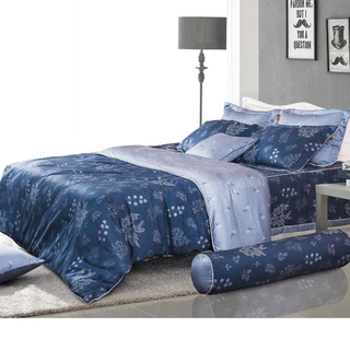 Mẫu Drap chăn ga Everon EPM 19067 màu xanh than vải Modal họa tiết in hoa lá