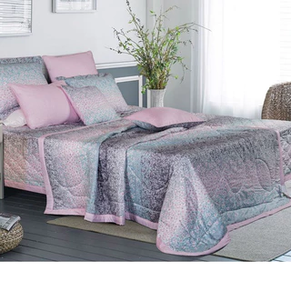 [160*200] [200*220] Bộ Drap ga phủ Everon EPM 19068 màu hồng họa tiết in hoa lá độc đáo vải modal mềm mát