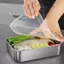 HỘP ĐỰNG THỰC PHẨM INOX 304 18CM CỠ LỚN - Khay inox kèm nắp trong, bảo quản thực phẩm tiện lợi