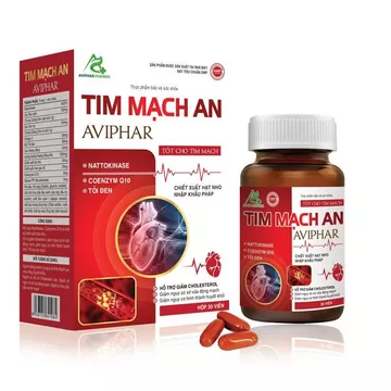 TIM MẠCH AN AVIPHAR - Hỗ trợ giảm Cholesterol máu, hạ mỡ máu, tốt cho tim mạch. Hộp 30 viên