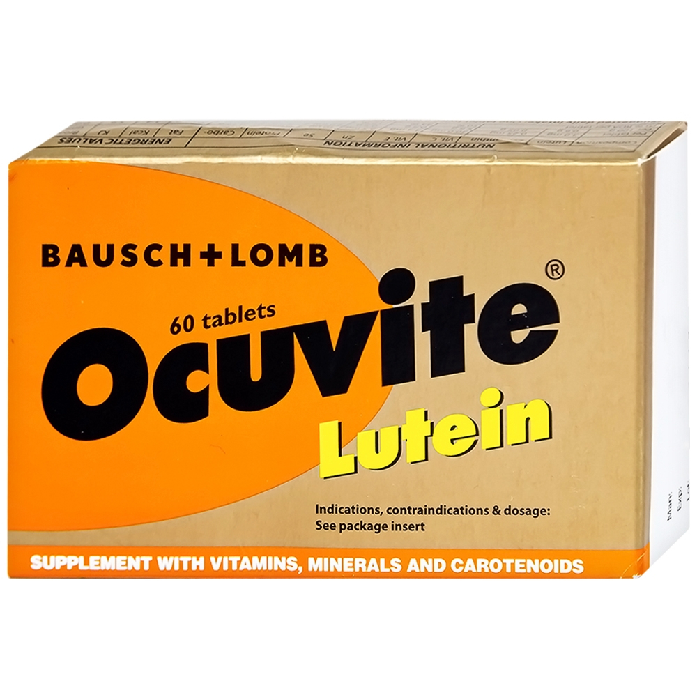 Viên Uống Ocuvite Lutein Bausch & Lomb Hỗ Trợ Tăng Cường Thị Lực Hộp 60