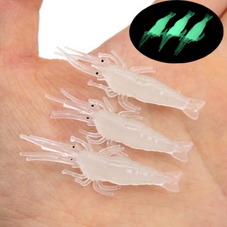 Set 1/3/5 Mồi con tôm câu cá Bằng Silicone Mềm kích thước 4cm