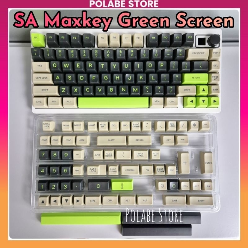[XẢ KHO] Keycap SA Maxkey Navy Green Screen woB profile bàn phím cơ ...