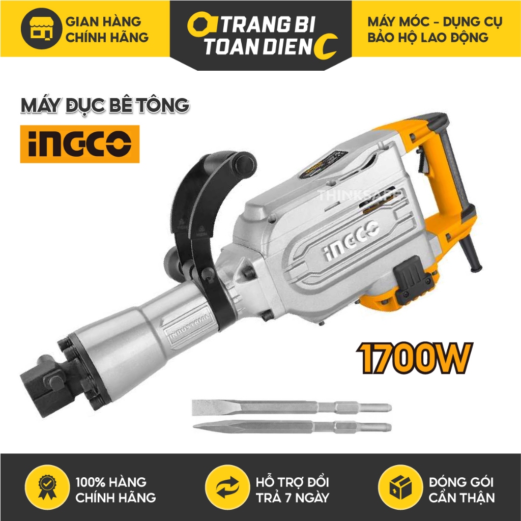 Máy đục bê tông INGCO PDB17008 công suất 1700W kèm 2 mũi đục 30mm tốc ...
