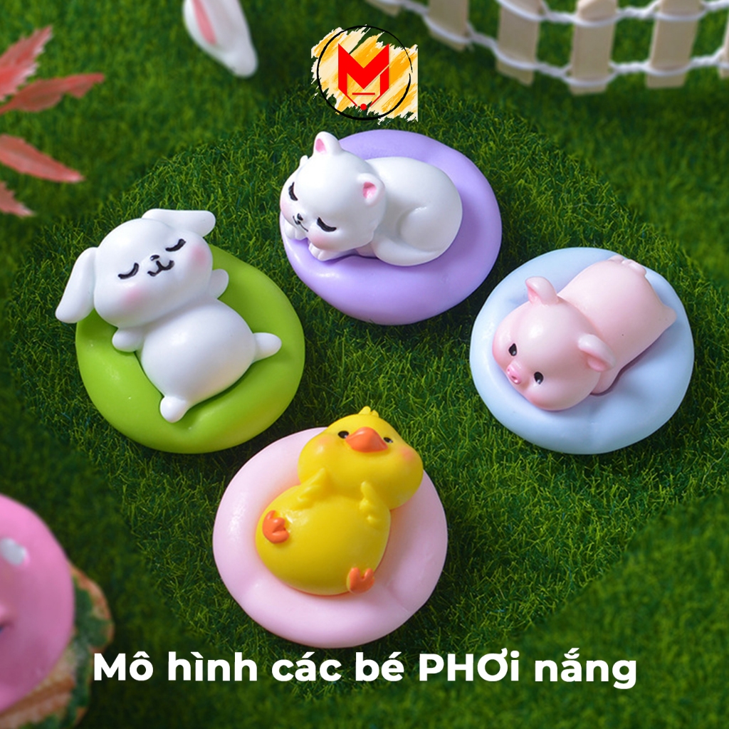 Mô Hình Mèo Mini Cute Phơi Nắng, Trang Trí, Đồ Chơi Vô Tri, Resin Độc ...