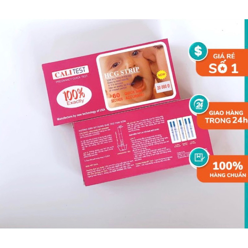 Combo 10 QUE THỬ THAI chính xác nhanh gọn CALI TEST/Pregnancy
