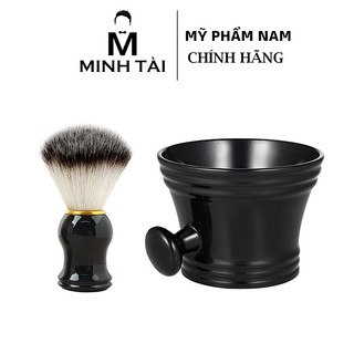 Combo bát chổi quét bọt cạo râu nhựa ABS Classic