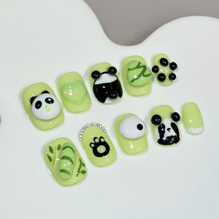 Nailbox nặn gel nổi gấu trúc form ngắn dễ thương được đổi form