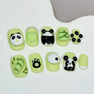 Nailbox nặn gel nổi gấu trúc form ngắn dễ thương được đổi form