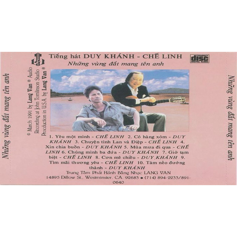 Băng Cassette Tiếng Hát Duy Khánh - Chế Linh