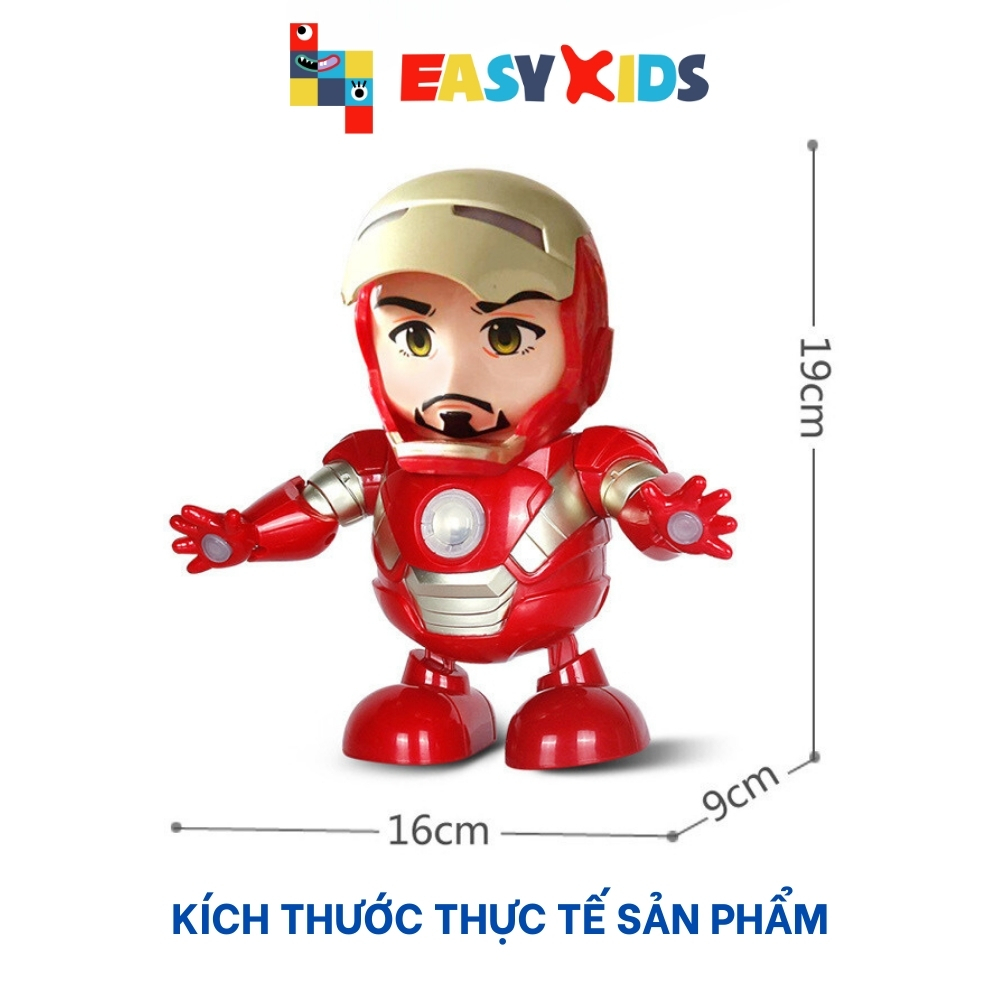 Đồ chơi robot Iron Man dance hero nhảy múa vui nhộn có nhạc và đèn cho bé [Tặng kèm pin]