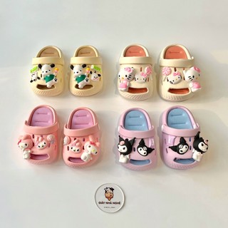 Dép Sục Hở Mũi Gắn Sticker Cute Đáng Yêu 3 Màu Cho Bé Chất Liệu Nhựa Eva Êm Mềm Cho Bé Gái(S12)