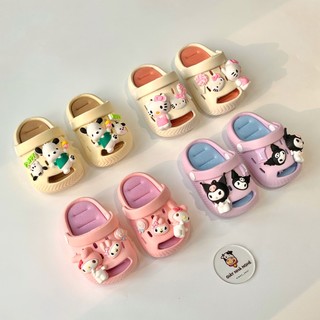 Dép Sục Hở Mũi Gắn Sticker Cute Đáng Yêu 3 Màu Cho Bé Chất Liệu Nhựa Eva Êm Mềm Cho Bé Gái(S12)