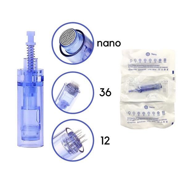 Combo 10 Đầu kim nano , đầu máy phi kim , kim nano kim 12 , kim 36 thay thế cho máy phi kim Dr.pen