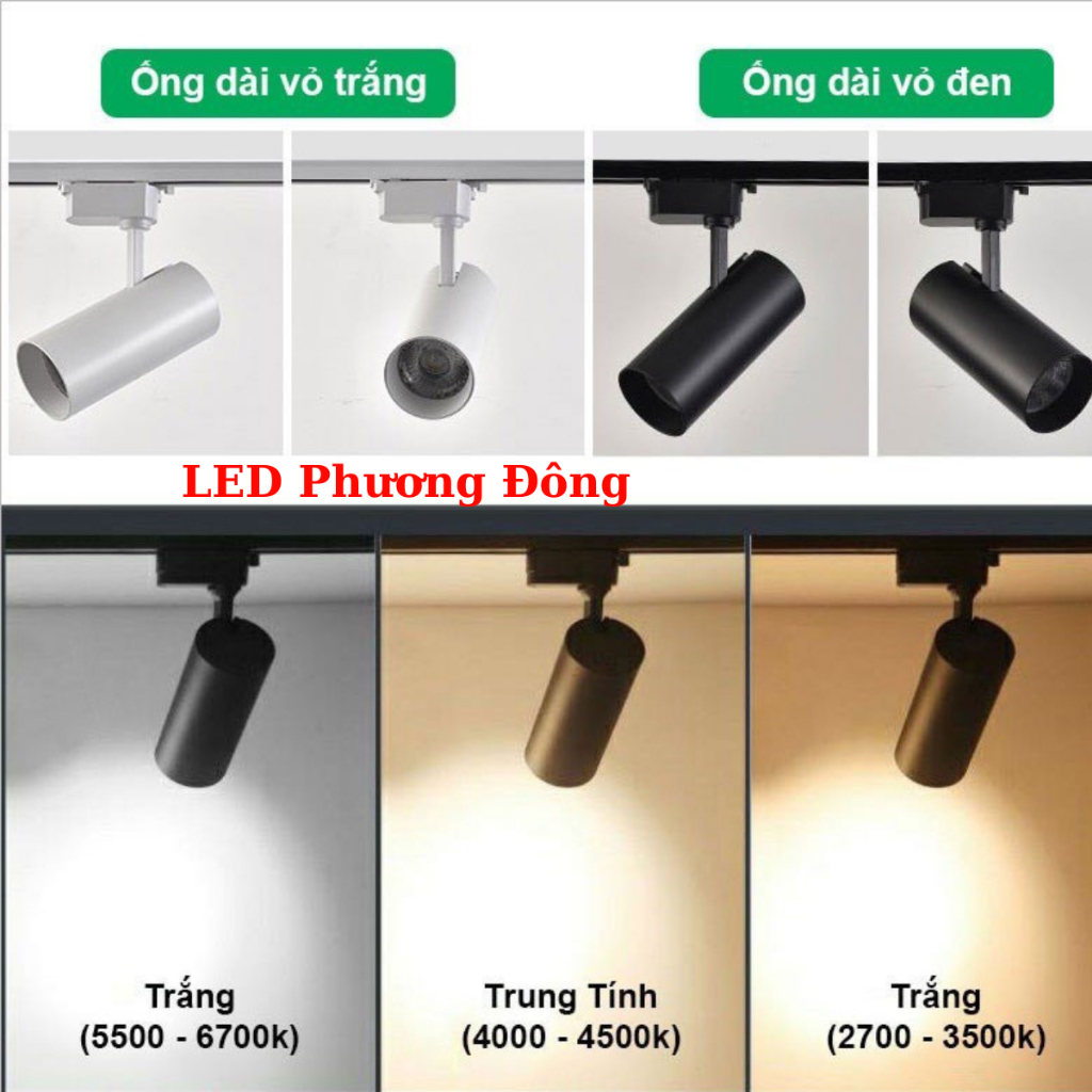 Đèn Rọi Ray Ống Bơ Dài 12w, 20w, 30w ánh sáng Trắng - Vàng - Trung tính