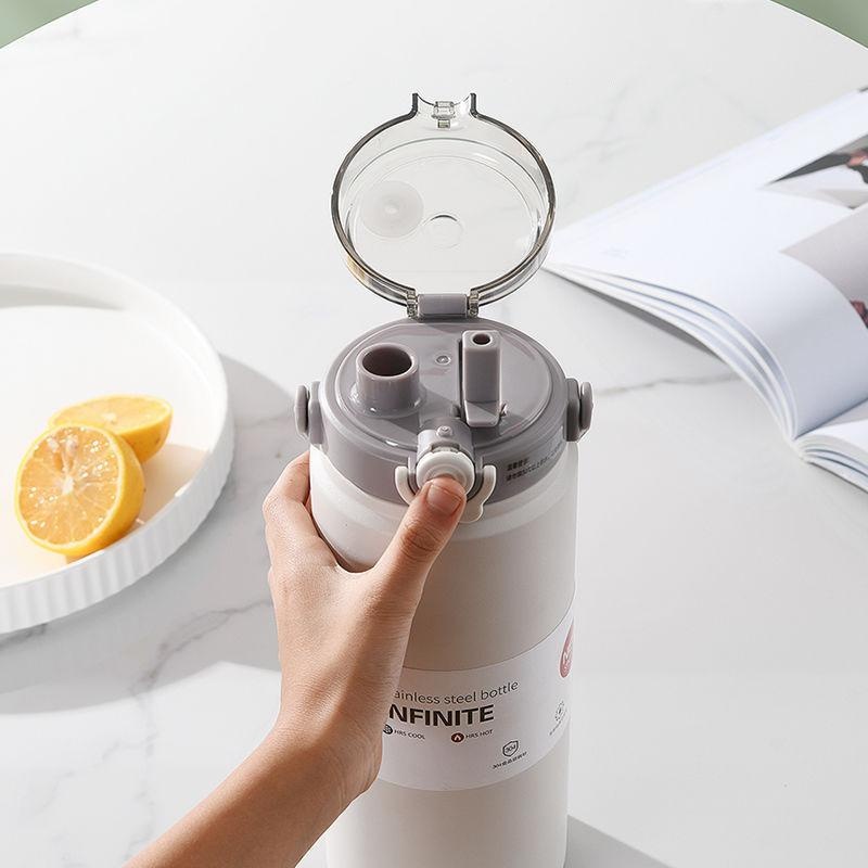 Bình nước giữ nhiệt BOSS thể tích 800ml/1000ml/1200ML có ống hút,chống tràn tốt giữ lạnh nóng lên đến 12H