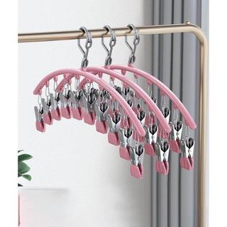 Móc treo đồ kẹp quần áo 10 kẹp thân nhựa kẹp thép không gỉ