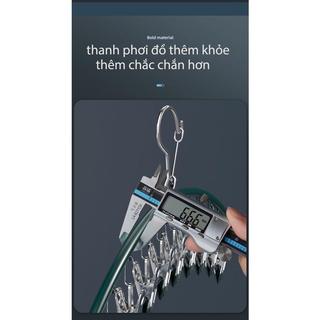 Móc treo đồ kẹp quần áo 10 kẹp thân nhựa kẹp thép không gỉ