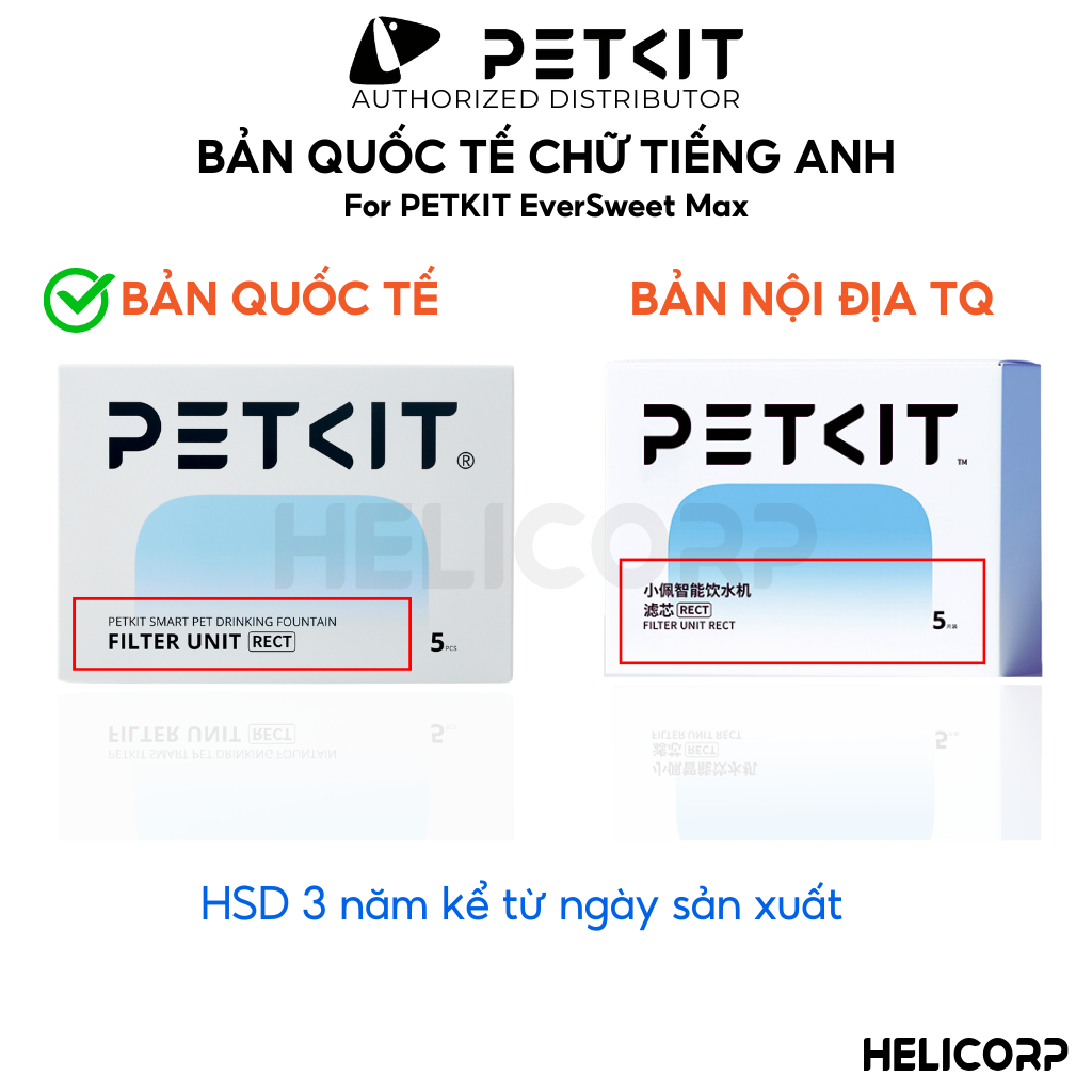 Ảnh Lõi lọc nước PETKIT Filter Rect dùng cho PETKIT Eversweet Max lọc sạc hiệu quả cao - HELICORP 3