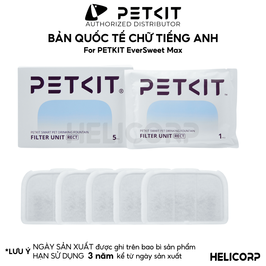 Ảnh Lõi lọc nước PETKIT Filter Rect dùng cho PETKIT Eversweet Max lọc sạc hiệu quả cao - HELICORP 2