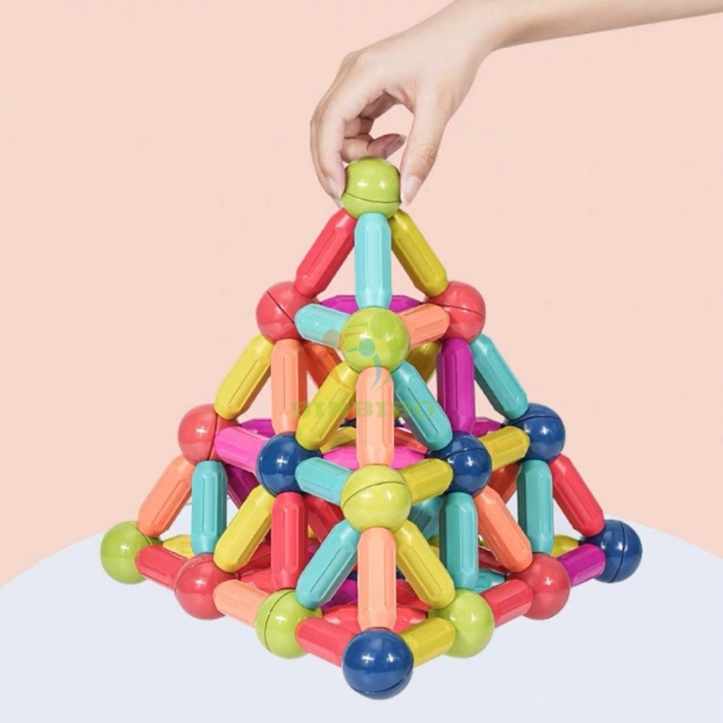 Xếp hình nam châm xoay 360 đồ chơi lắp ráp hình khối an toàn cho bé - Binbibo