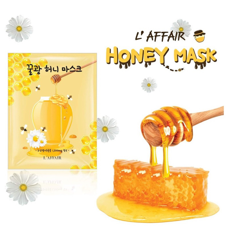 1-5 miếng Mặt nạ Rainbow L'affair Honey mask 25ml/ mask mật ong  -  chống lão hóa, mờ thâm nám, giữ ẩm, ngừa mụn IS146