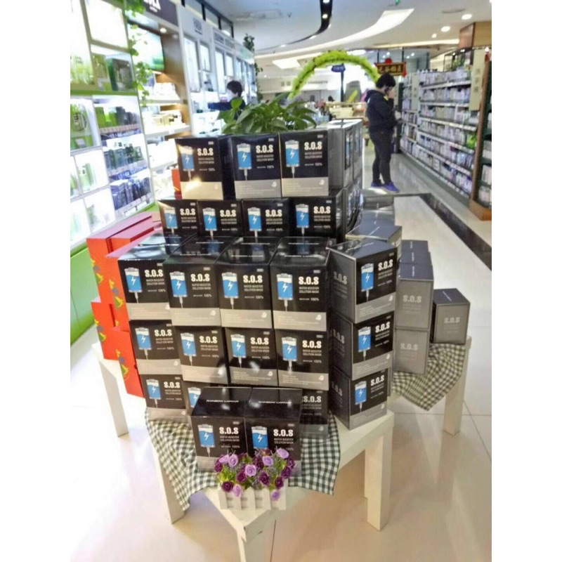 1-5 cái Mặt nạ Rainbow L'affair Aqua Blue Sheep Mask S.O.S Water Booster Solution Mask  cấp ẩm-trắng da -ngừa mụn IS127
