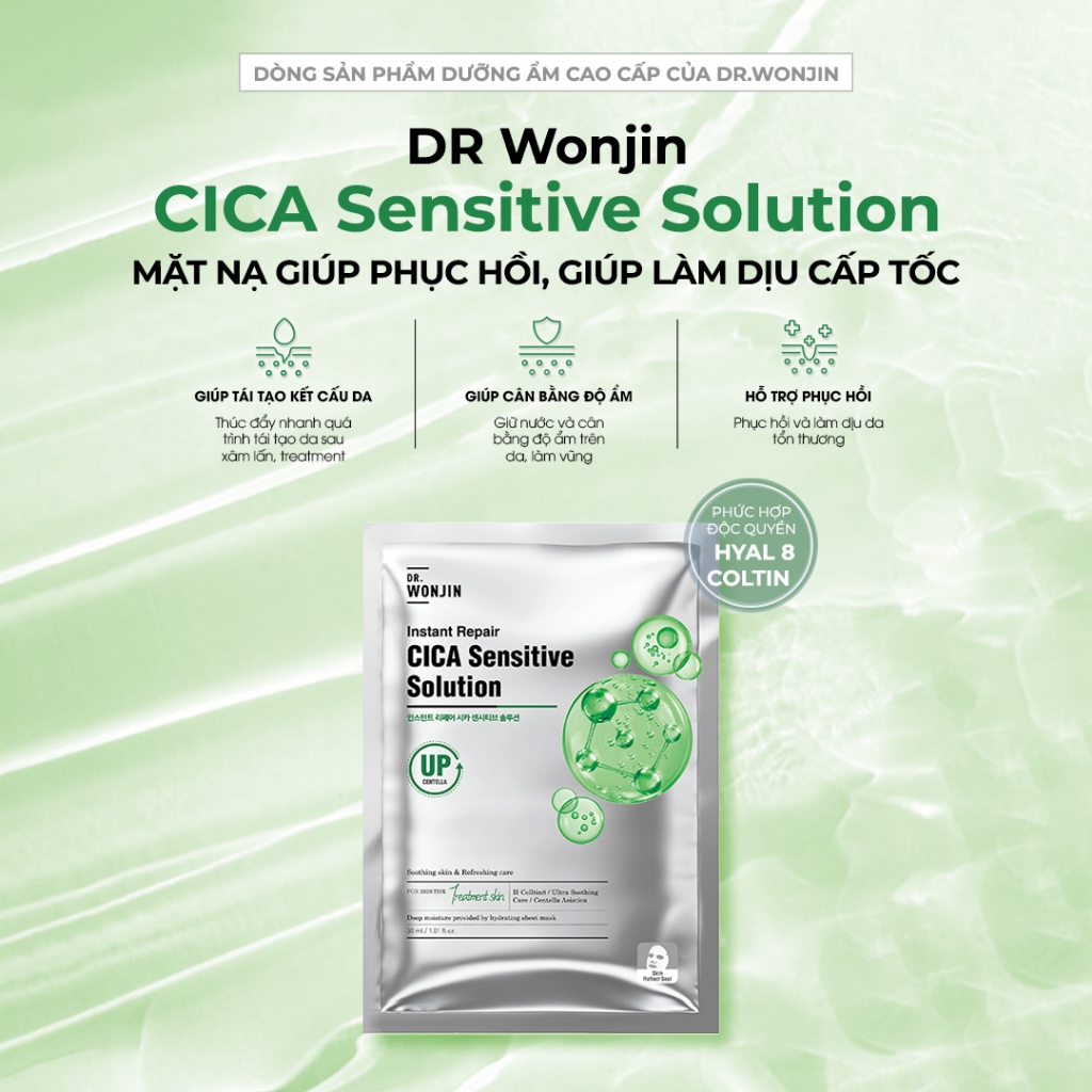 Ảnh Combo 10 Mặt Nạ Phục Hồi Cấp Tốc DR WonJin Instant Cica Sensitive Solution Mask 30g x10[B3] 3