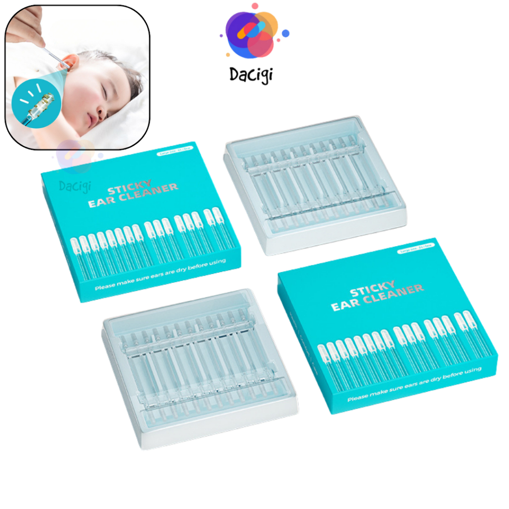 [HỘP 24 CÁI] Tăm bông silicon vệ sinh tai DÙNG NHIỀU LẦN, bông ngoáy tai an toàn cho bé  - Dacigi