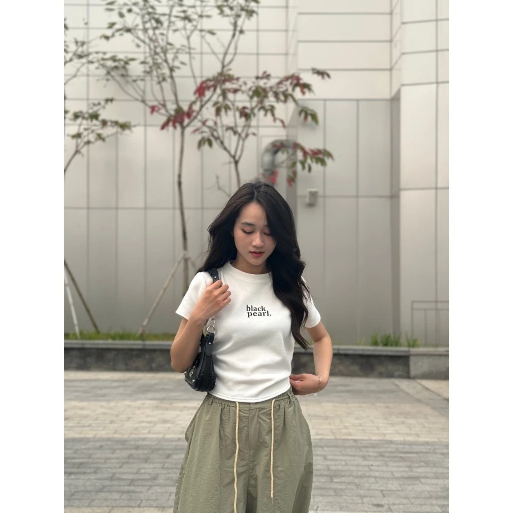 Áo baby tee nữ áo thun nữ cổ tròn tay ngắn black fearl hot trend A142 PANOSI | BigBuy360 - bigbuy360.vn