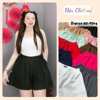 Quần đùi nữ Bigsize dáng chữ A ống rộng lưng chun co giãn chất vải mềm mịn - Q500