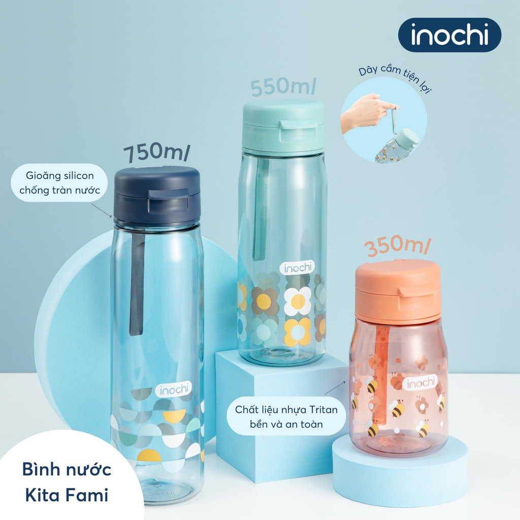 Bình nước cho bé mang đi học KITA FAMI 350-500-700ML (thương hiệu Inochi)