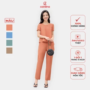 Đồ bộ nữ CARDINA chất liệu đũi bamboo thiết kế tinh tế đơn giản chú trọng sự thoải mái tiện lợi thời trang 4BDD03