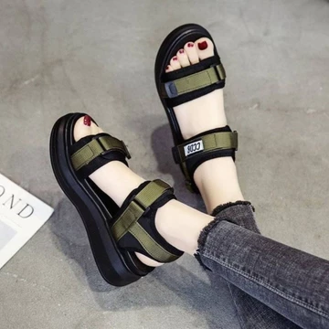 Dép Sandal nữ ( Xăng-đan ) quai ngang dép quai hậu phong cách Hàn Quốc 2024 tăng chiều cao 5cm CCDB