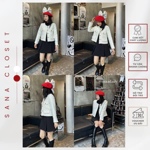 Áo Dạ Tweed Cúc Đồng Brand SDD QC CAO CẤP - SANA CLOSET