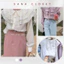 Áo sơ mi cổ bèo mix ren chất đũi lụa tiểu thư nữ tính SANA CLOSET