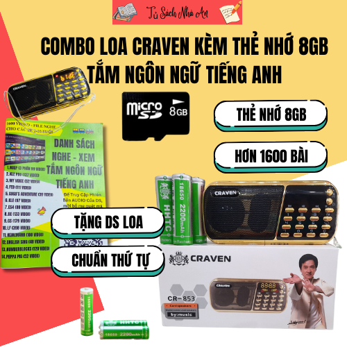 Loa Đài Craven + thẻ nhớ - Máy nghe nhạc mini Tắm Ngôn Ngữ TIẾNG ANH ...