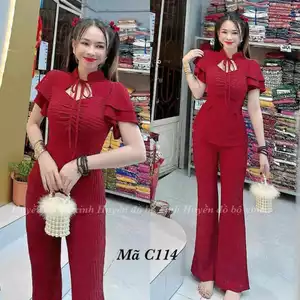 TH10- SÉT BỘ THUN XỐP ÁO TAY CÁNH TIÊN BÈO 2 LỚP - QUẦN ỐNG LOE