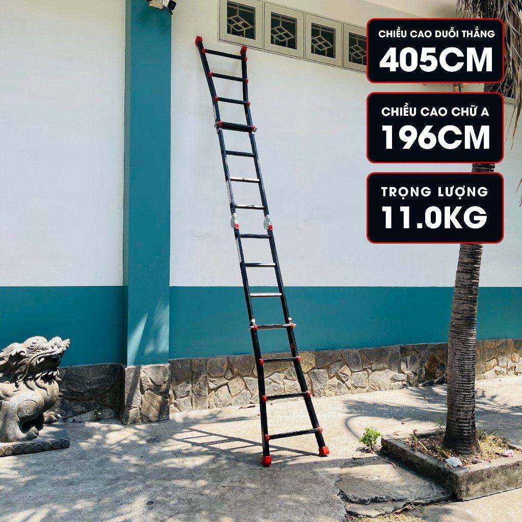 Thang nhôm gấp đa năng DIY MTL-44B chiều cao sử dụng tối đa chữ A 196cm, chữ I 405cm