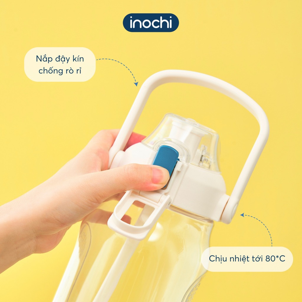 Bình nước có quai cầm thích hợp mang đi làm, đi tập thể dục, tập gym Kita Claus dung tích lớn 1.5L - CHÍNH HÃNG INOCHI