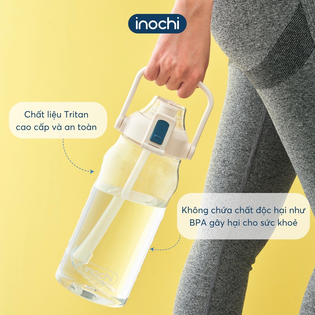 Bình nước có quai cầm thích hợp mang đi làm, đi tập thể dục, tập gym Kita Claus dung tích lớn 1.5L - CHÍNH HÃNG INOCHI