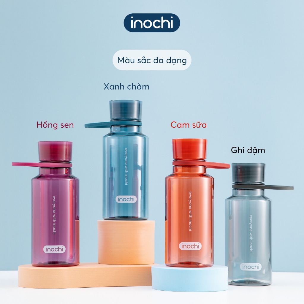 Bình nước cho bé mang đi học gọn nhẹ, dễ thương Inochi - KITA SLIM 350-500ML
