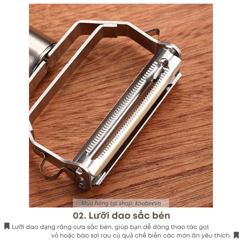 [LOẠI 1] Dụng Cụ Bào Sợi Đa Năng Inox Cao Cấp KOOBEE – Bào Rau Củ Nhanh, Sợi Đều, Sắc Bén (SC06)