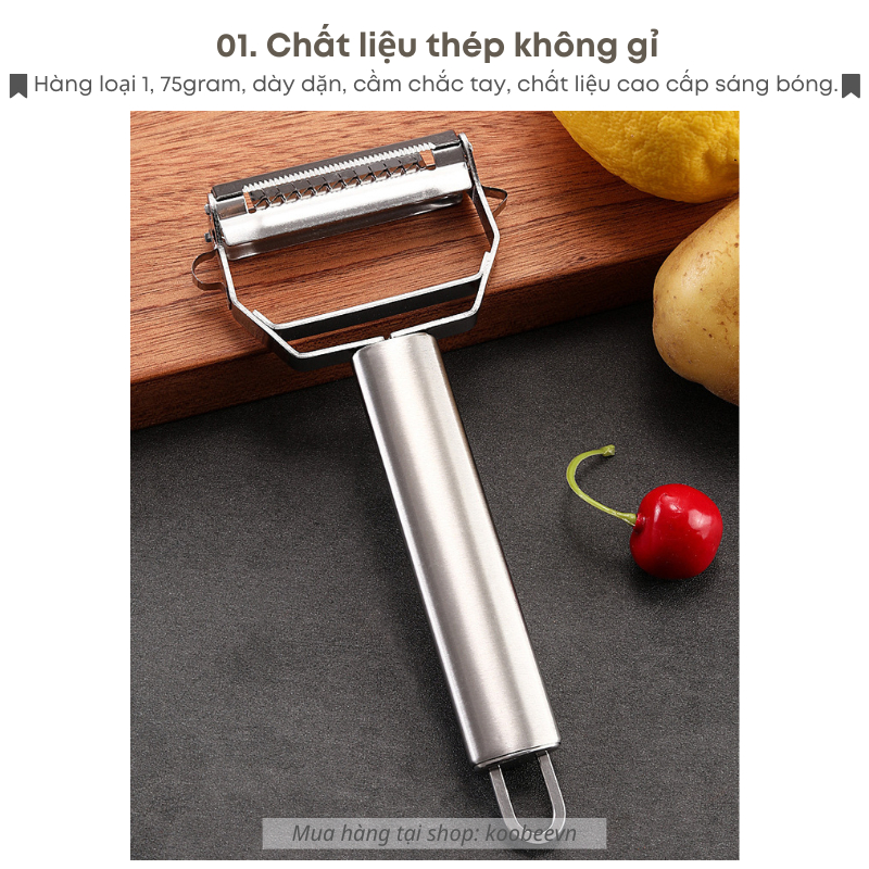 [LOẠI 1] Dụng Cụ Bào Sợi Đa Năng Inox Cao Cấp KOOBEE – Bào Rau Củ Nhanh, Sợi Đều, Sắc Bén (SC06)