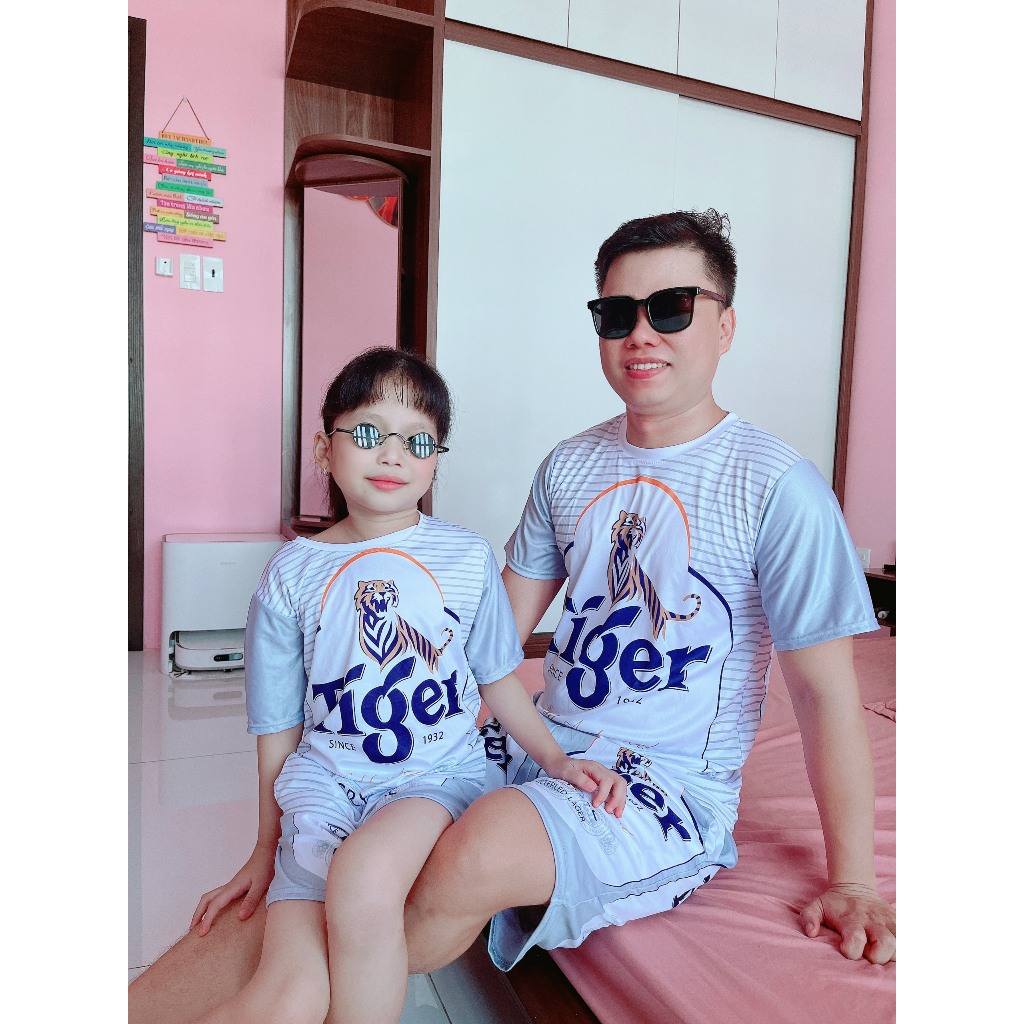 Đồ Bộ Quần Áo Nam Nữ Họa Tiết Bia TIGER BẠC Mùa Hè Chất Thun Lạnh Co Giãn 4 Chiều - BC