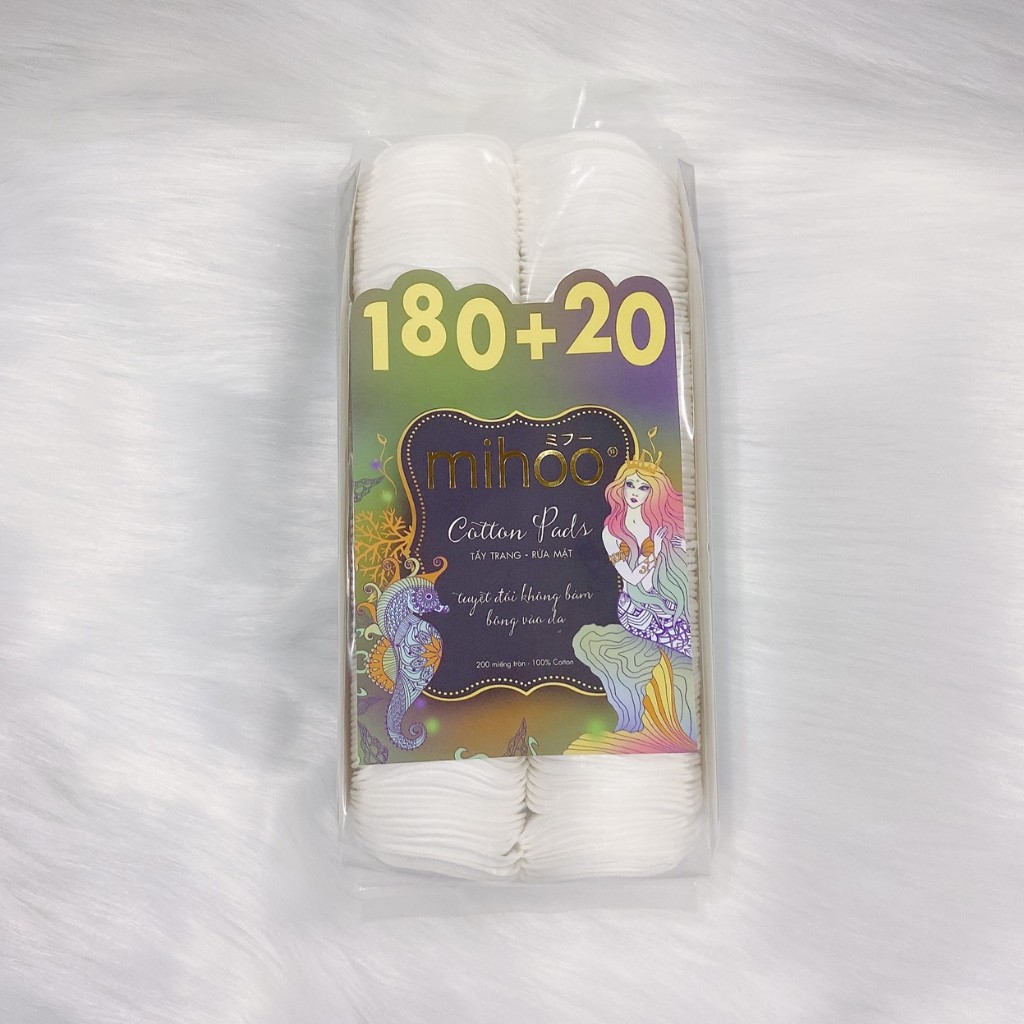 Ảnh Bông Tẩy Trang MIHOO 100% Cotton (150/155/200/240 Miếng/túi) 1