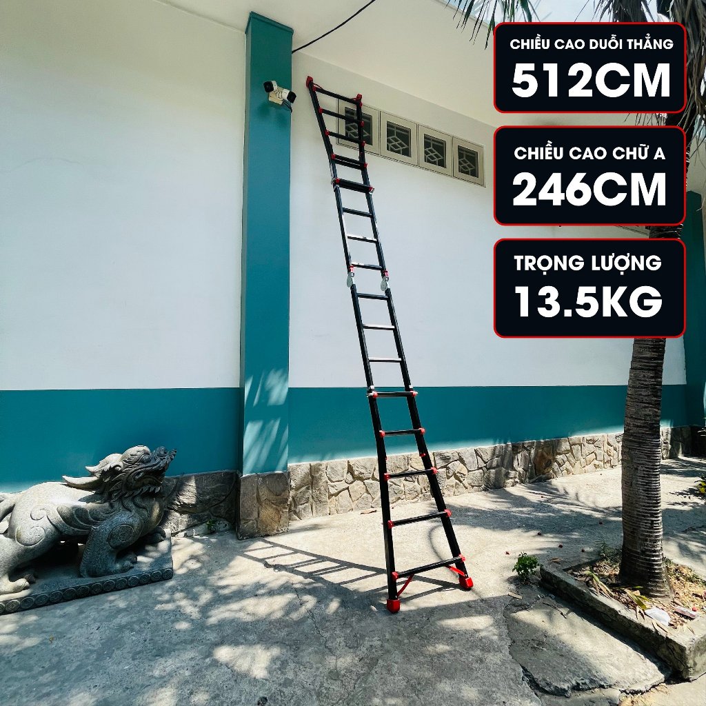 Thang nhôm gấp đa năng DIY MTL-45B chiều cao sử dụng tối đa chữ A 246cm, chữ I 512cm
